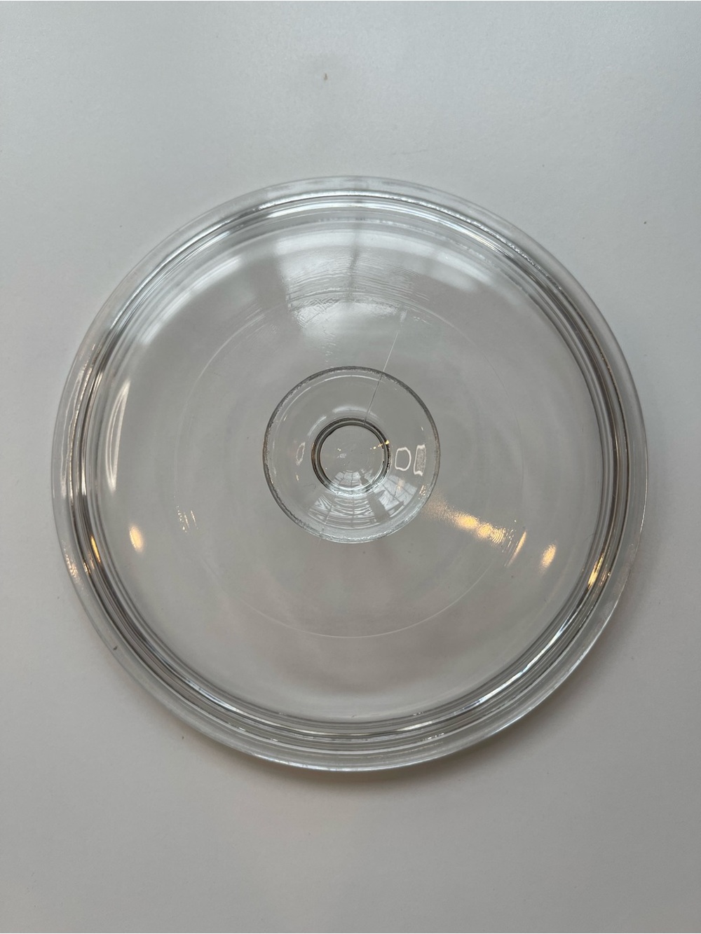 Pyrex G-5-C Clear Glass Round Replacement Lid Ribbed Center 1.5 Qt Vintage